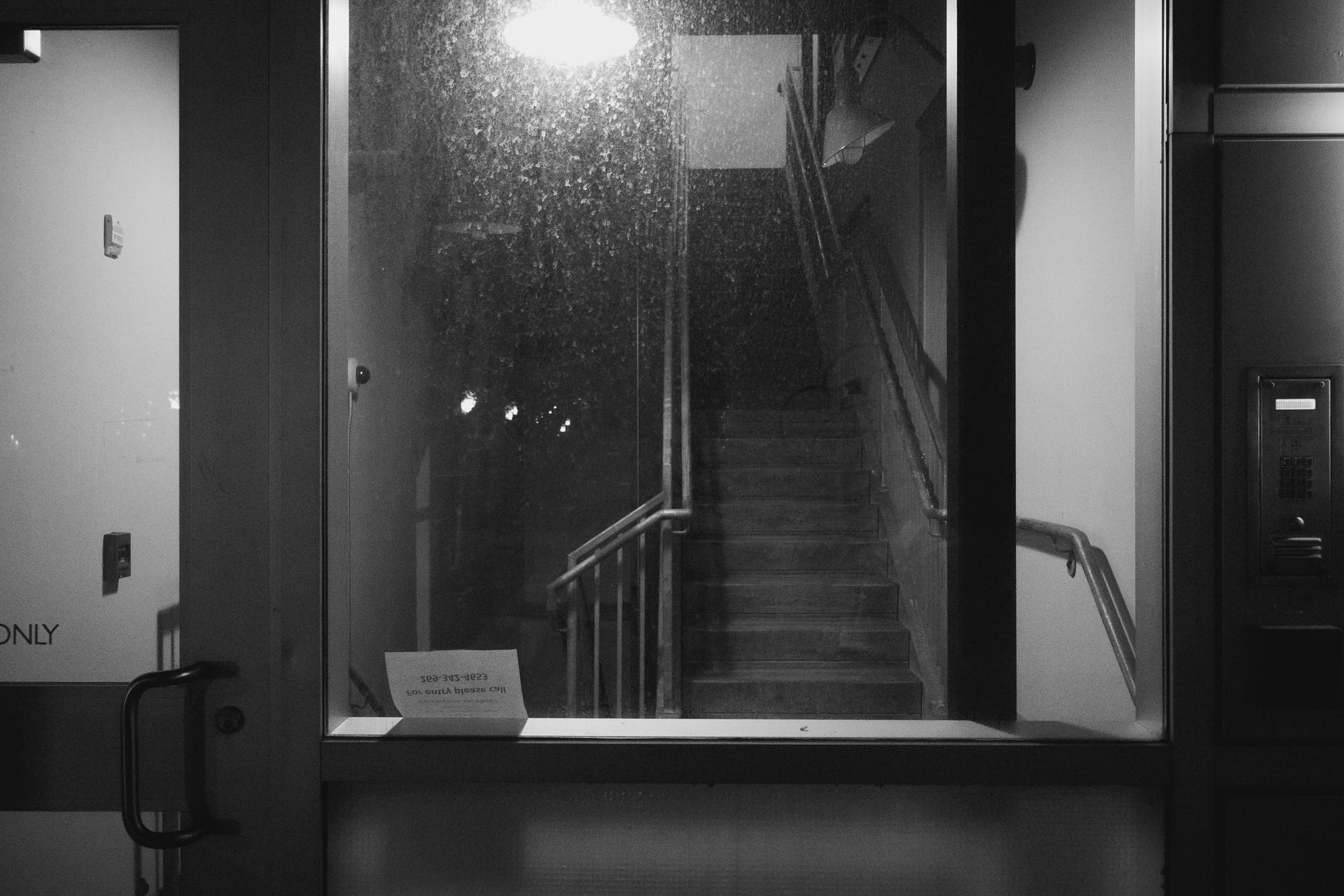 A stairway with a spooky feel.